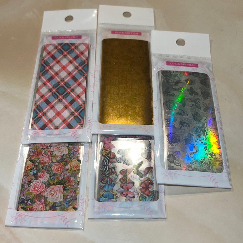 NWT 5pk Nail Art Film